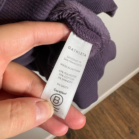 Athleta purple fleece lined half zip sweatshirt - Picture 4 of 5